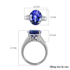 RHAPSODY 950 Platinum AAAA Oval Tanzanite & Diamond (VS-E-F)  Ring 7.50 Ct