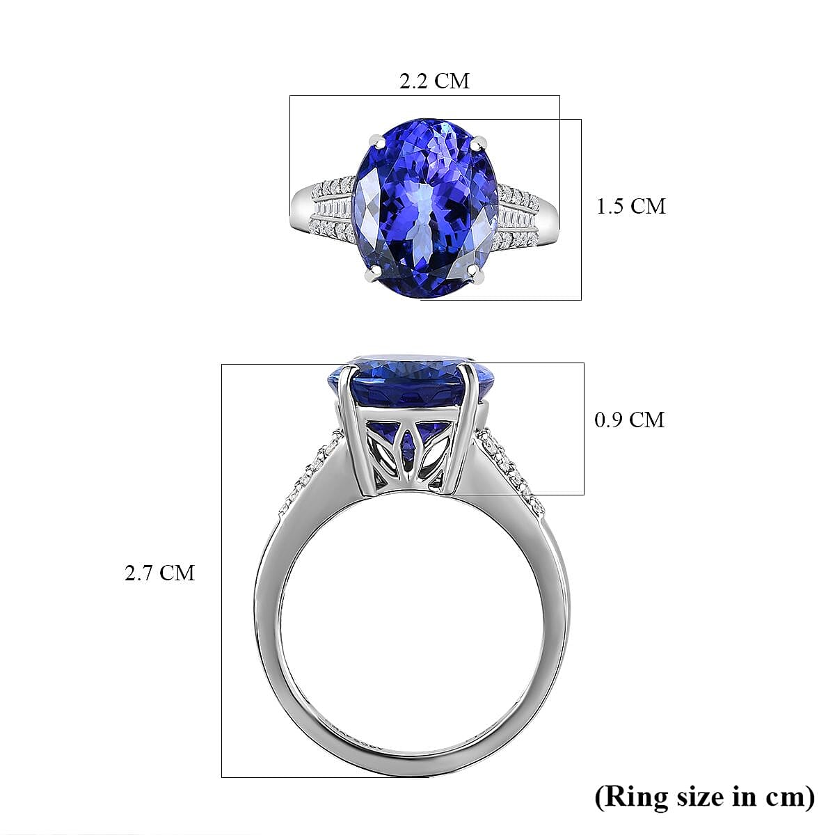 RHAPSODY AAAA Tanzanite  and Diamond VS EF Ring 7.53 Ct 7671910 6