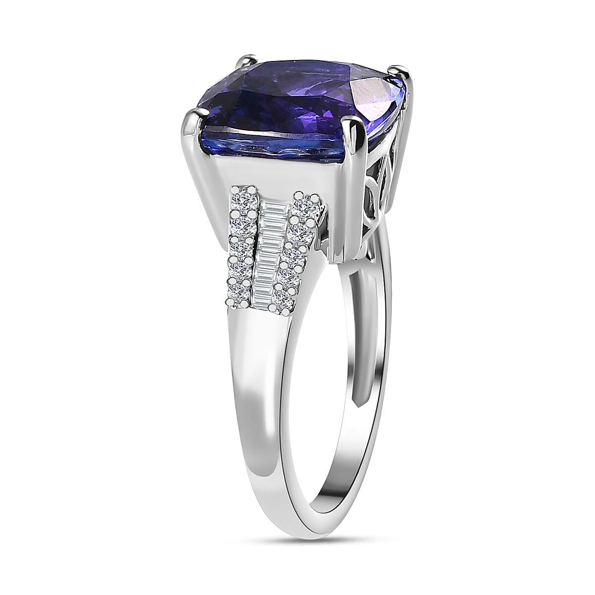 RHAPSODY 950 Platinum AAAA Tanzanite and Diamond VS EF Ring 6.99 ct 7671925 3