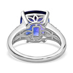 RHAPSODY 950 Platinum AAAA (Cushion) Tanzanite & Diamond (VS-E-F) Ring 6.83 Ct, Platinum Wt. 6.71 Ct