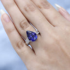 RHAPSODY 950 Platinum AAAA Pear Tanzanite & Diamond (VS-E-F)  Ring 7.50 Ct. Size P