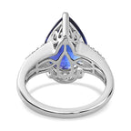 RHAPSODY 950 Platinum AAAA Pear Tanzanite & Diamond (VS-E-F)  Ring 7.50 Ct. Size P