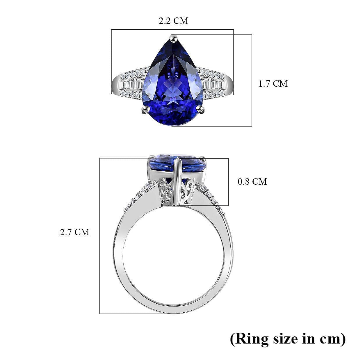 RHAPSOYD 950 Platinum AAAA Tanzanite and Diamond VS EF Ring 7.69 ct 7672069 5