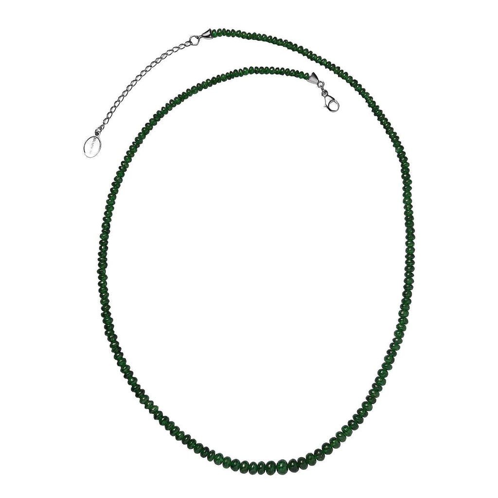 Rhapsody 950 Platinum AGI Certified AAAA Tsavorite Garnet Beads Necklace (Size 18 - 2 Ext) 50.00 Ct, Platinum Wt. 2.54 Gms.