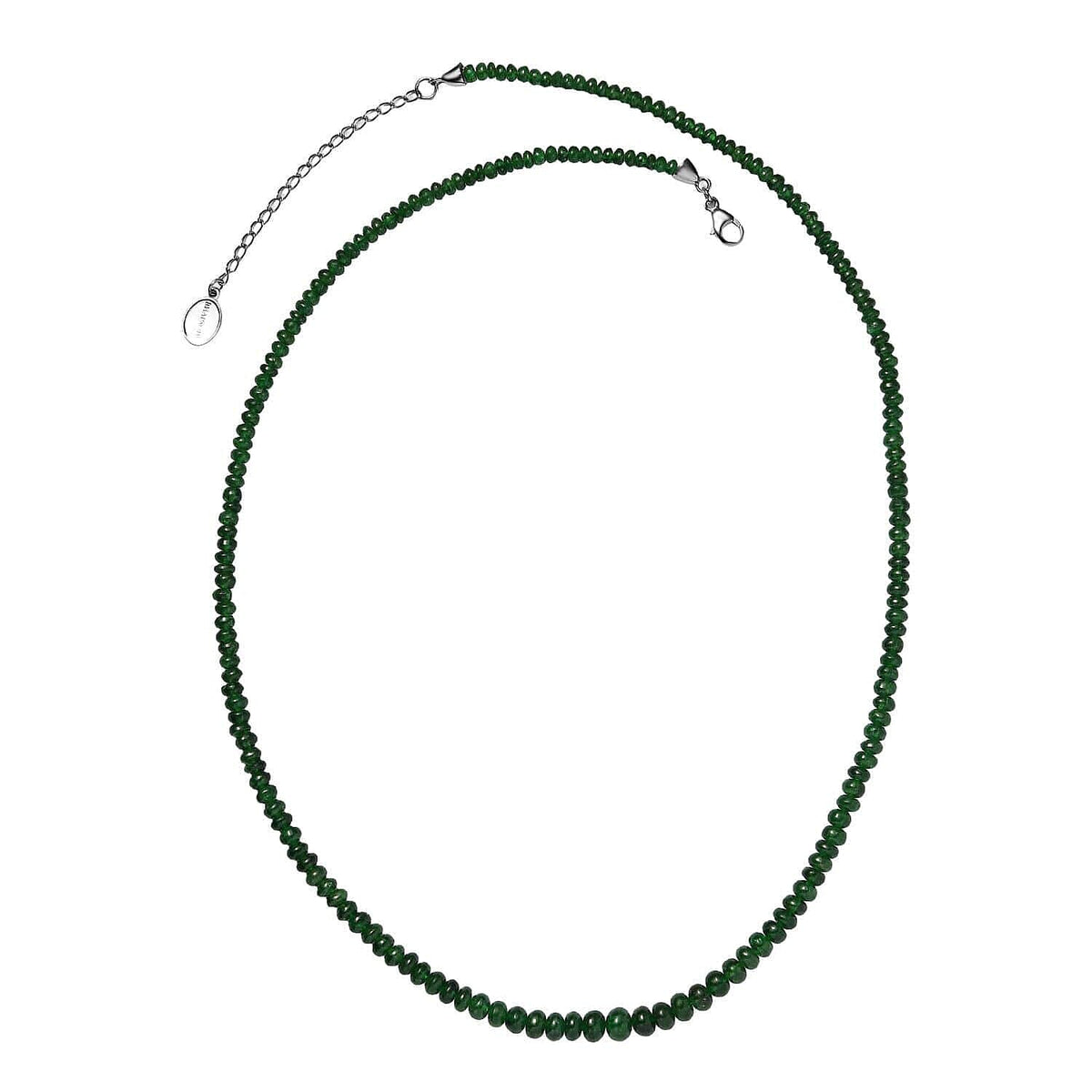 Rhapsody 950 Platinum AGI Certified AAAA Tsavorite Garnet Beads Necklace (Size 18 + 2 Ext) 50.00 Ct, Platinum Wt. 2.54 Gms. 7834702 0