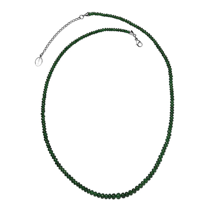 Certified &amp; Appraised RHAPSODY AAAA Tsavorite Garnet Beads Necklace with Lobster Clasp in 950 Platinum (Size - 18) 50 Ct. 7834702 1