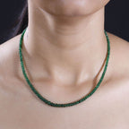 Rhapsody 950 Platinum AGI Certified AAAA Tsavorite Garnet Beads Necklace (Size 18 - 2 Ext) 50.00 Ct, Platinum Wt. 2.54 Gms.