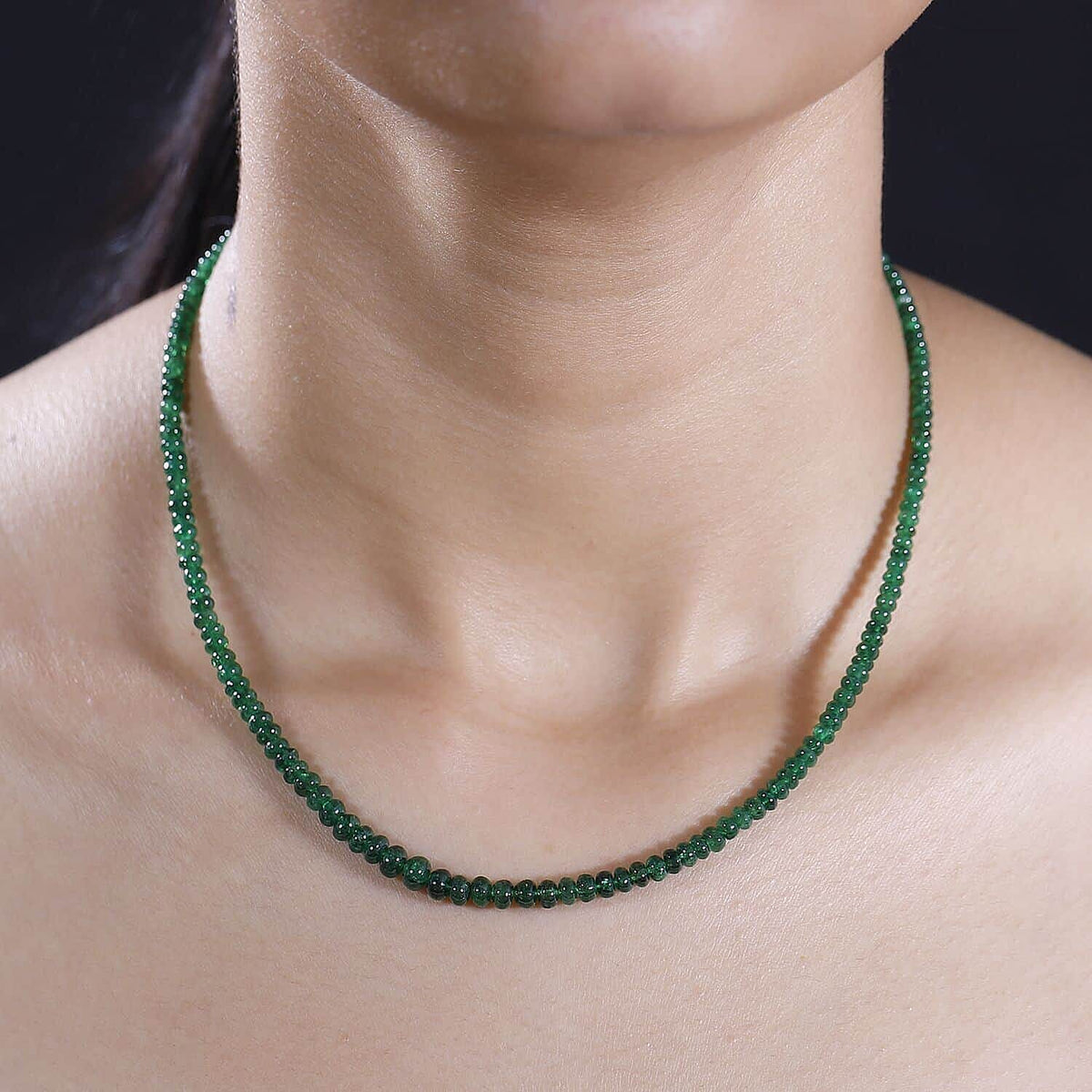 Rhapsody 950 Platinum AGI Certified AAAA Tsavorite Garnet Beads Necklace (Size 18 + 2 Ext) 50.00 Ct, Platinum Wt. 2.54 Gms. 7834702 3