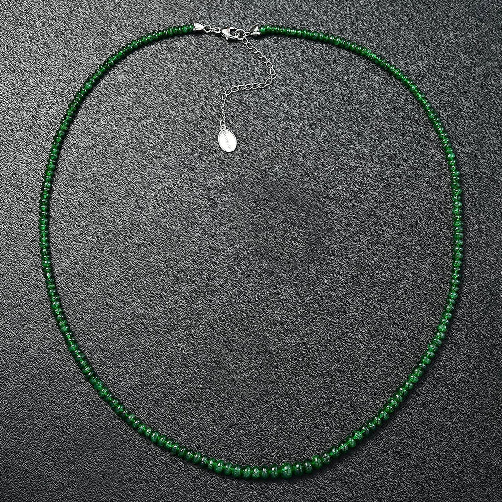 Rhapsody 950 Platinum AGI Certified AAAA Tsavorite Garnet Beads Necklace (Size 18 - 2 Ext) 50.00 Ct, Platinum Wt. 2.54 Gms.