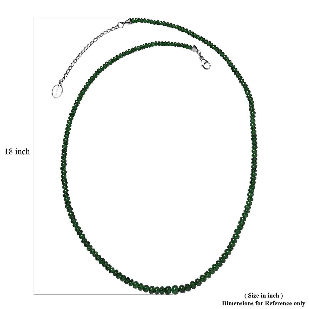 Rhapsody 950 Platinum AGI Certified AAAA Tsavorite Garnet Beads Necklace (Size 18 - 2 Ext) 50.00 Ct, Platinum Wt. 2.54 Gms.