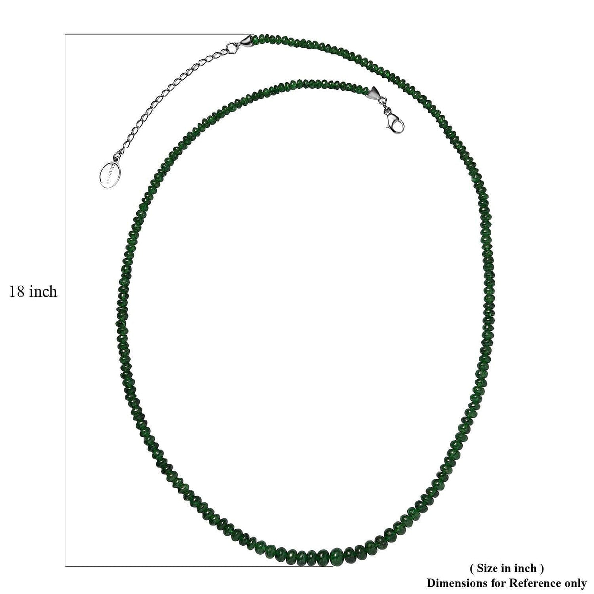 Rhapsody 950 Platinum AGI Certified AAAA Tsavorite Garnet Beads Necklace (Size 18 + 2 Ext) 50.00 Ct, Platinum Wt. 2.54 Gms. 7834702 7