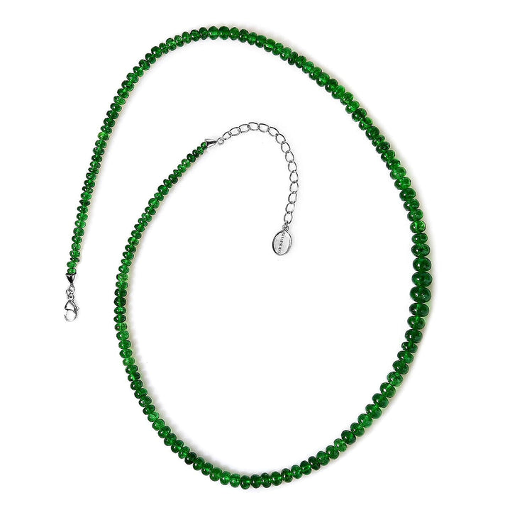 Appraised and Certified 950 Platinum AAAA Tsavorite Garnet Necklace (Size - 18) 93.87 Ct. 7669095 1