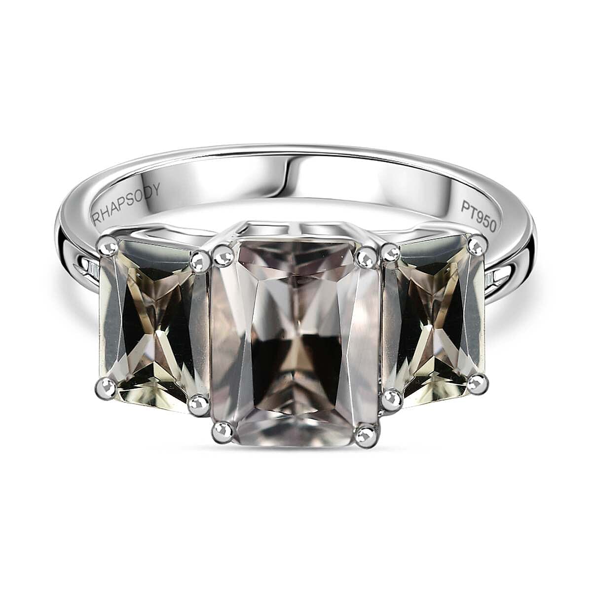 950 Platinum AAAA Turkizite, White Diamond EF, VS2 Ring 5.02 ct, Platinum Wt. 6.5 Gms 7842371 0