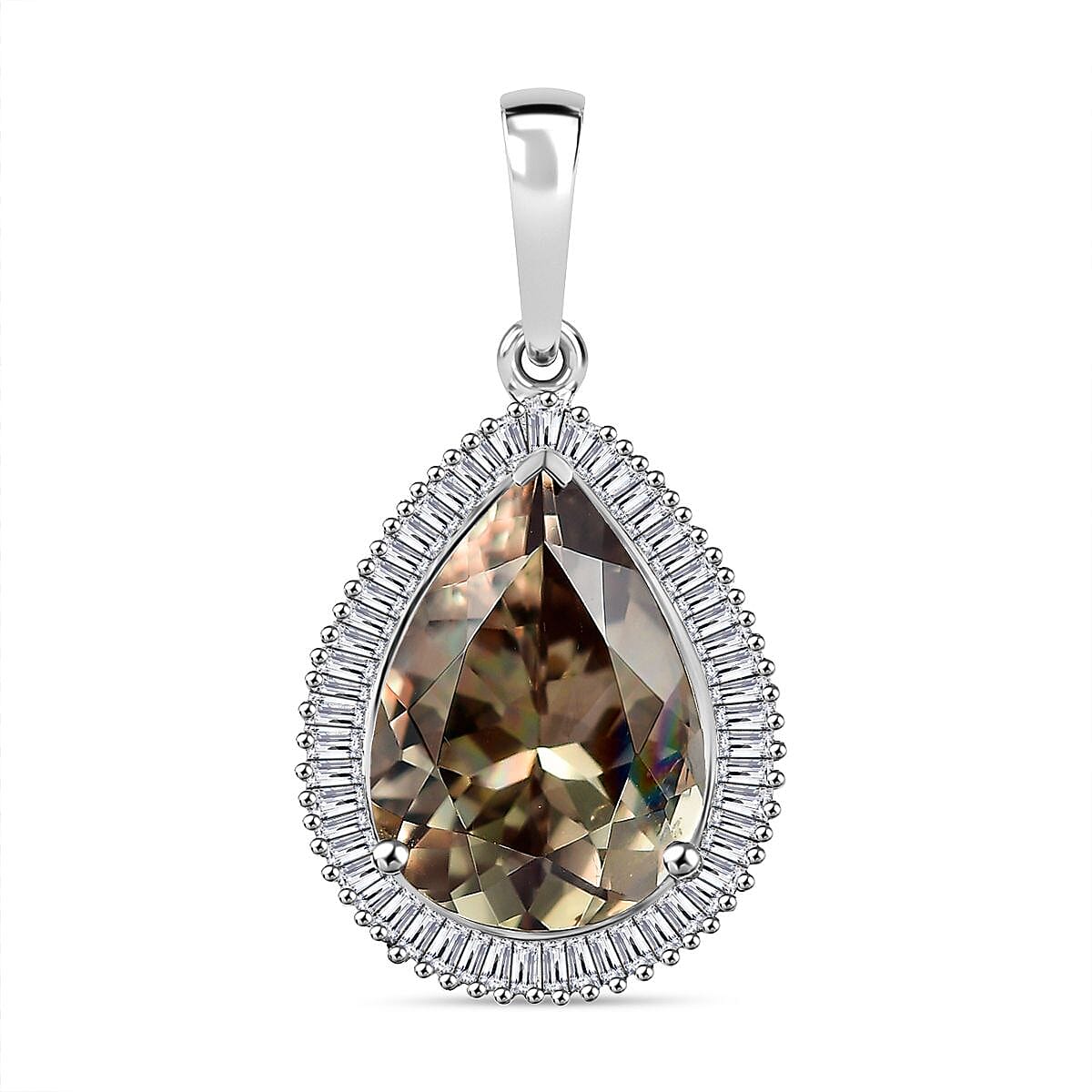 950 Platinum AAAA Turkizite, White Diamond EF, VS2 Solitaire Pendant 7886548 0