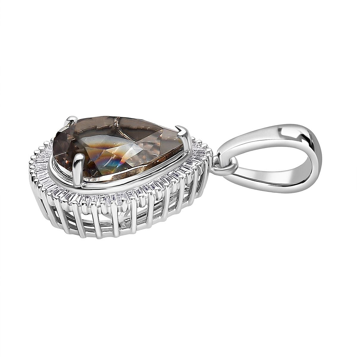 950 Platinum AAAA Turkizite, White Diamond EF, VS2 Solitaire Pendant 7886548 4