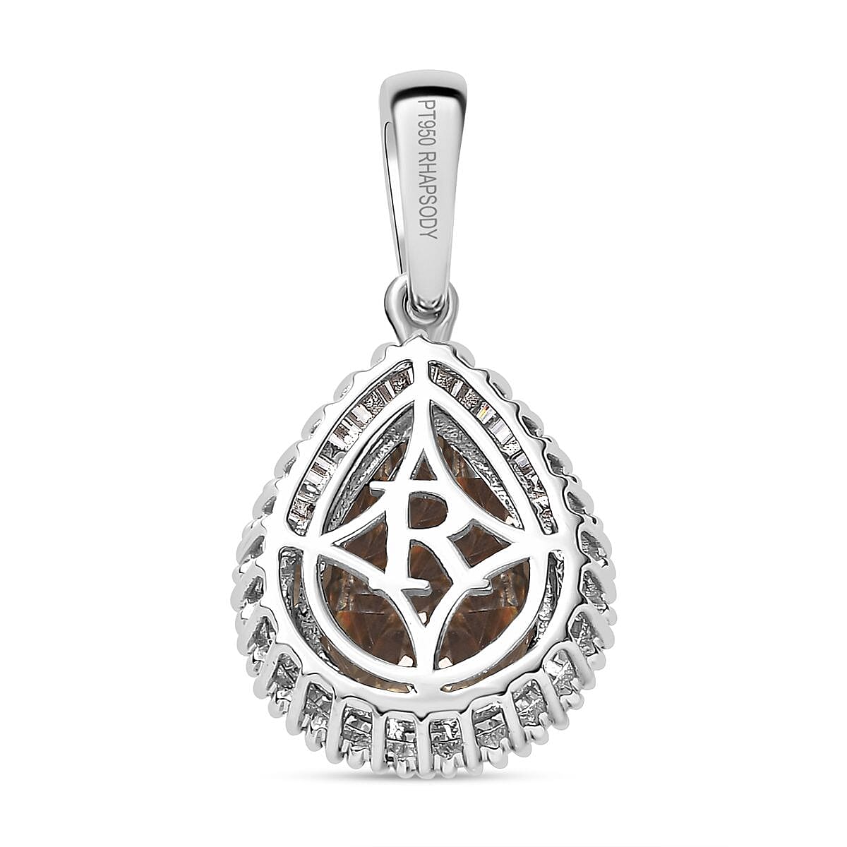 950 Platinum AAAA Turkizite, White Diamond EF, VS2 Solitaire Pendant 7886548 5