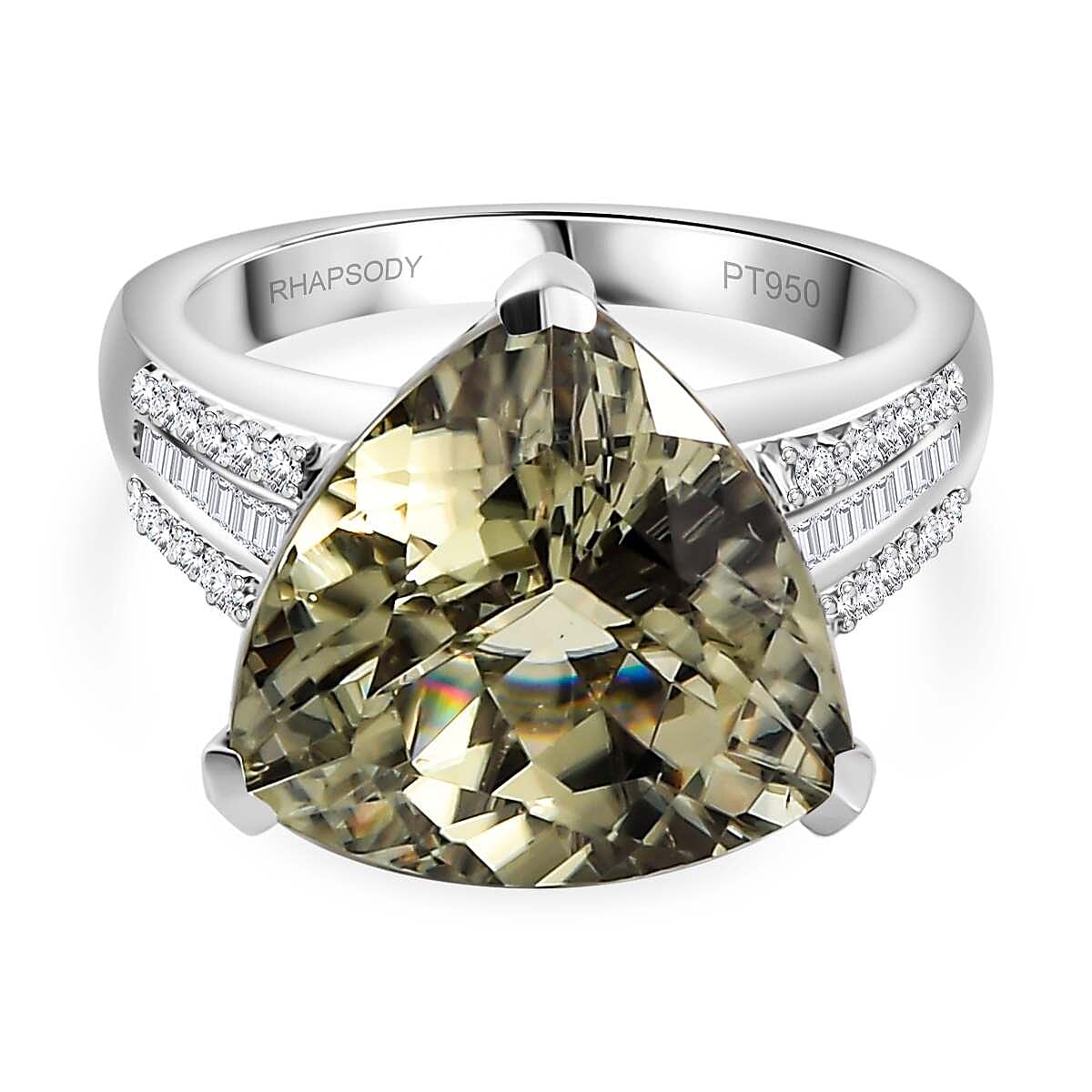 RHAPSODY 950 Platinum AAAA Turkizite, White Diamond Ring 10.25 Ct. 7878725 0
