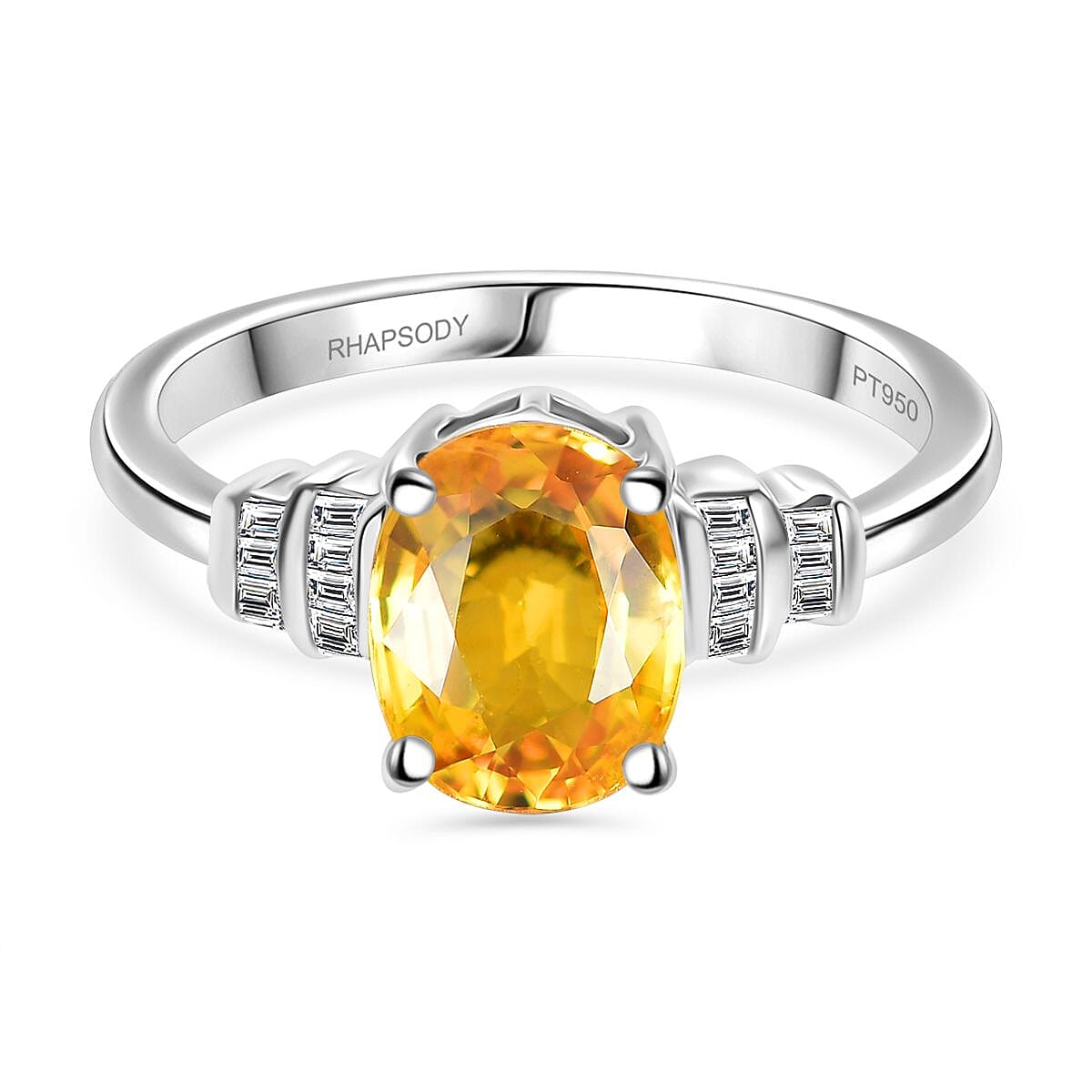 RHAPSODY 950 Platinum AAAA Yellow Sapphire White Diamond EF, VS Ring 2.56 ct. 7838959 0