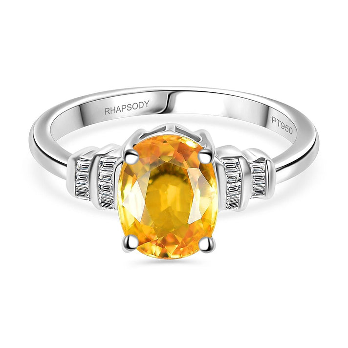 RHAPSODY 950 Platinum AAAA Yellow Sapphire White Diamond EF, VS Ring 2.56 ct. 7838965 1