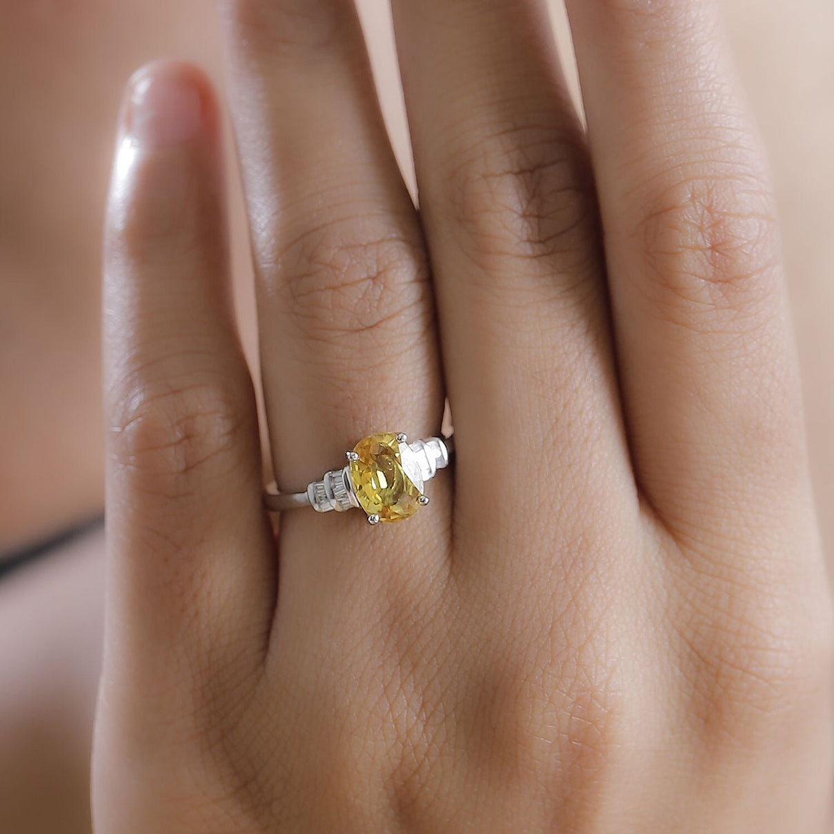 RHAPSODY 950 Platinum AAAA Yellow Sapphire White Diamond EF, VS Ring 2.56 ct. 7838959 5
