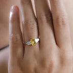RHAPSODY 950 Platinum AAAA Chantaburi Yellow Sapphire with White Diamond (VS-EF) Ring 2.56 Ct,
