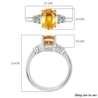 RHAPSODY 950 Platinum AAAA Chantaburi Yellow Sapphire with White Diamond (VS-EF) Ring 2.56 Ct,