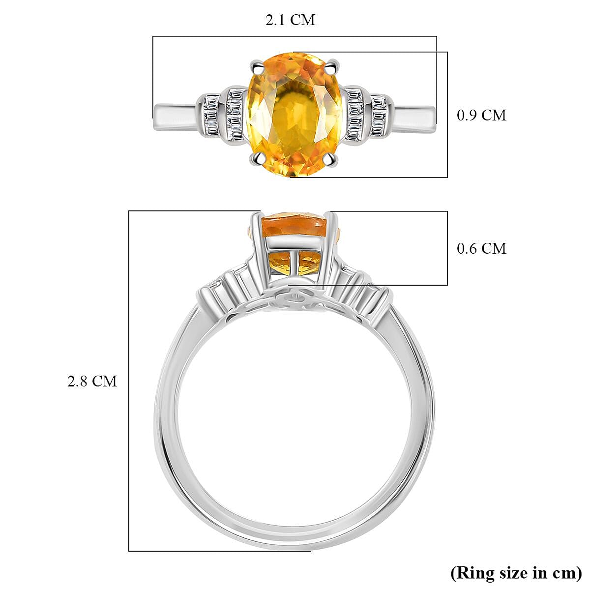 RHAPSODY 950 Platinum AAAA Yellow Sapphire White Diamond EF, VS Ring 2.56 ct. 7838959 11