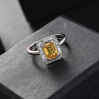 MONSTER DEAL - 950 Platinum AAAA Chantaburi Yellow Sapphire & White Diamond (VS-E-F) Ring 2.18 Ct, Platinum Wt. 4.84 Gms.