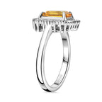 MONSTER DEAL - 950 Platinum AAAA Chantaburi Yellow Sapphire & White Diamond (VS-E-F) Ring 2.18 Ct, Platinum Wt. 4.84 Gms.