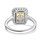 MONSTER DEAL - 950 Platinum AAAA Chantaburi Yellow Sapphire & White Diamond (VS-E-F) Ring 2.18 Ct, Platinum Wt. 4.84 Gms.