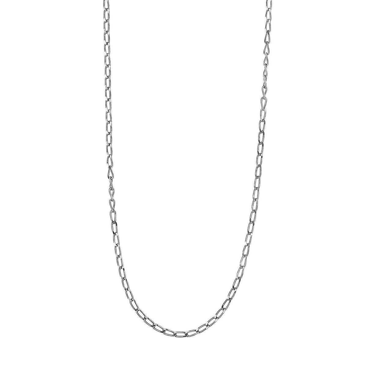 NY Closeout Deal - 950 Platinum Curb Necklace with Spring Ring Clasp (Size - 20) 7857615 0