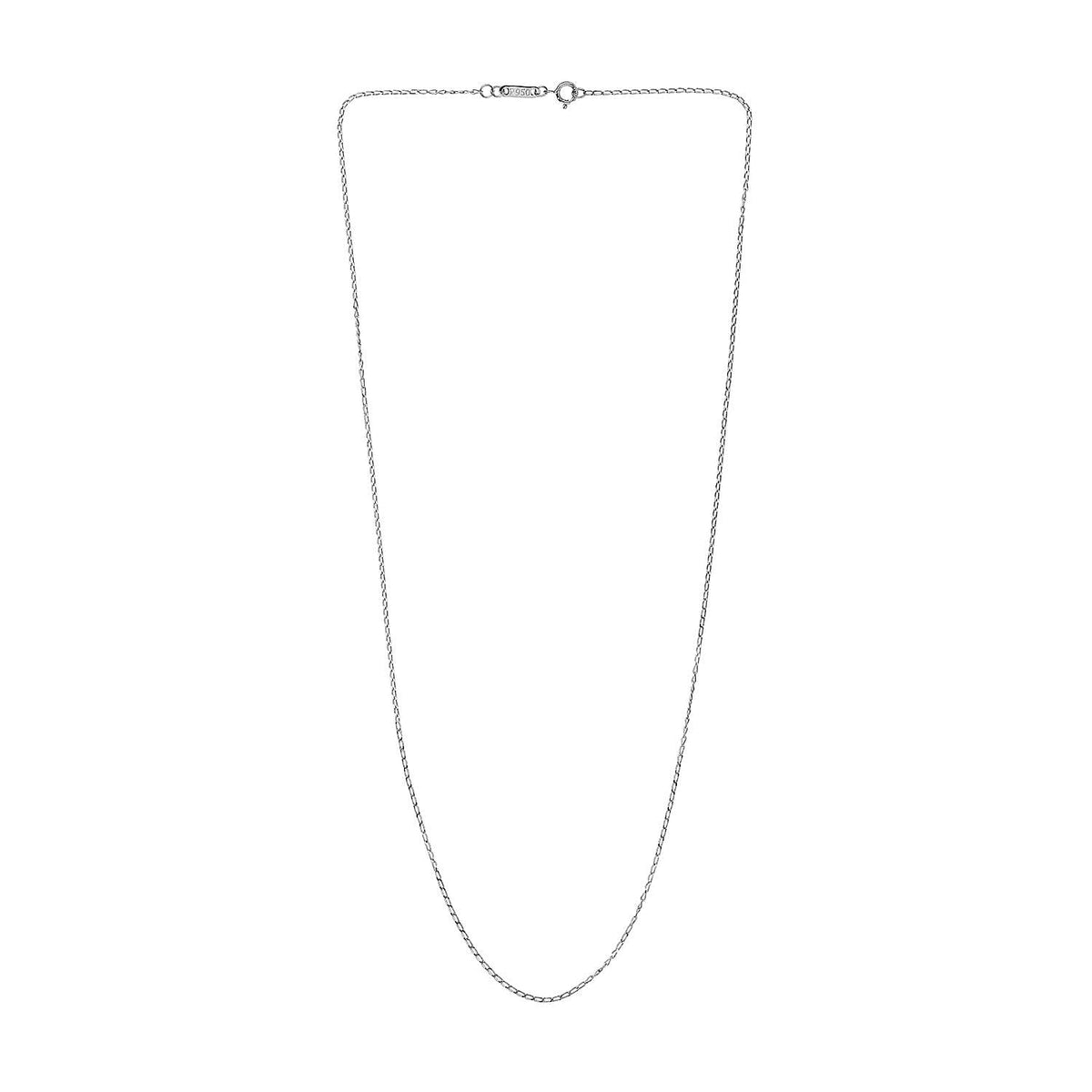 NY Closeout Deal - 950 Platinum Curb Necklace with Spring Ring Clasp (Size - 20) 7857615 3