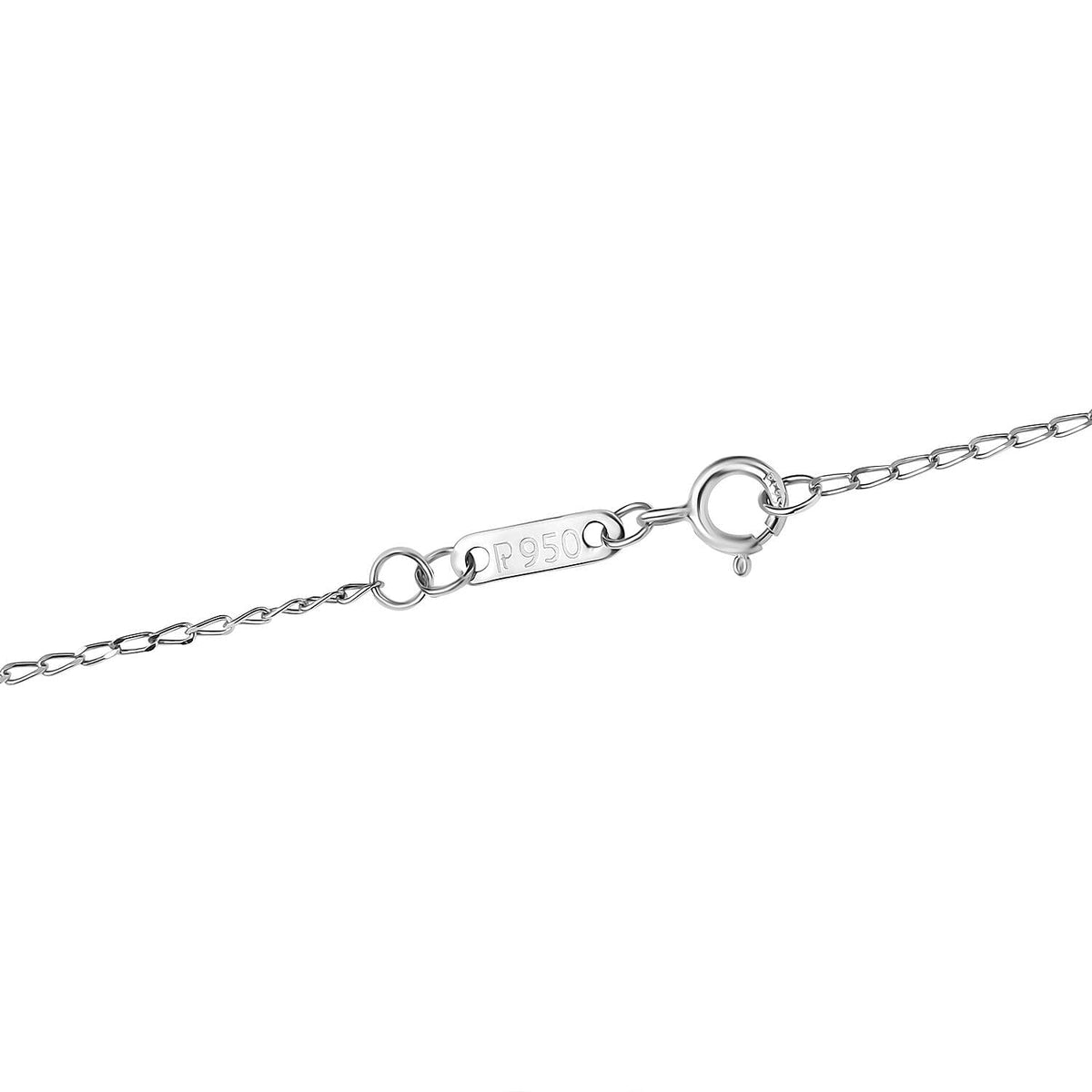 NY Closeout Deal - 950 Platinum Curb Necklace with Spring Ring Clasp (Size - 20) 7857615 4
