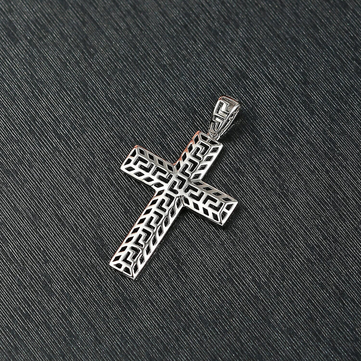 Closeout Deal  - 950 Platinum Cross Pendant, Platinum Wt. 1.70 Gms. 8094642 5