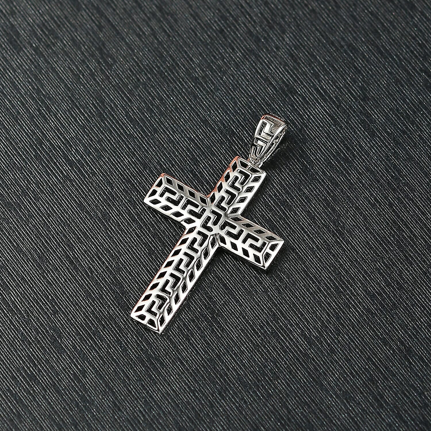 Closeout Deal  - 950 Platinum Cross Pendant, Platinum Wt. 1.70 Gms. 8094642 5
