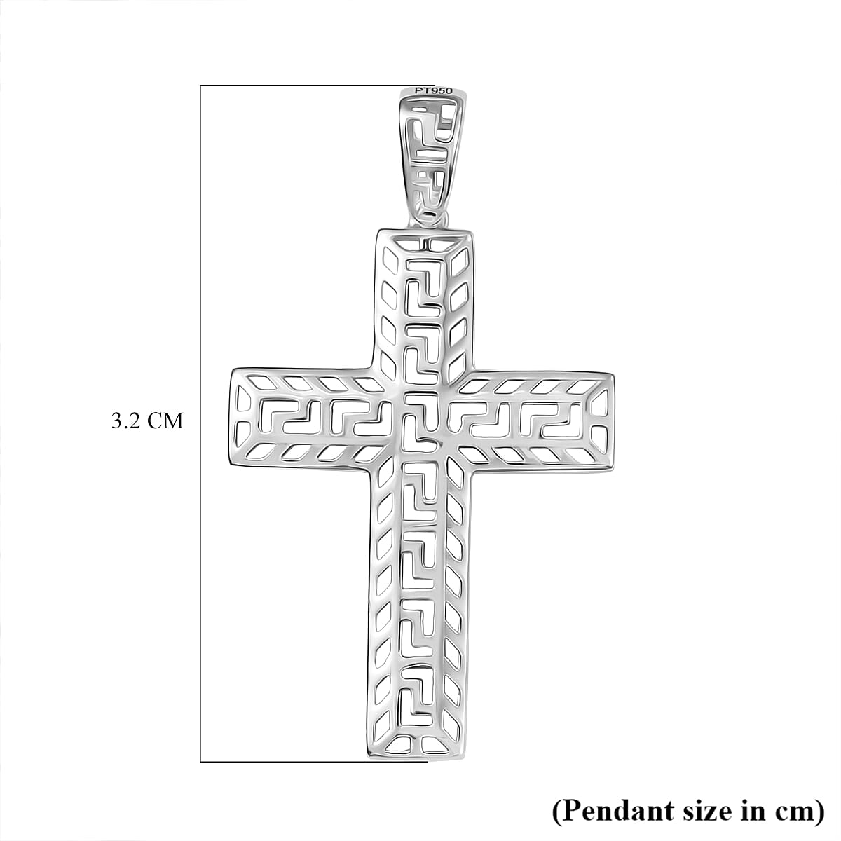 Closeout Deal  - 950 Platinum Cross Pendant, Platinum Wt. 1.70 Gms. 8094642 16