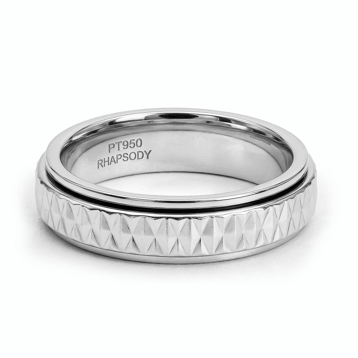 950 Platinum Fidget Spinner Band Anxiety Stress Reliever Ring for Men and Women 8094645 0