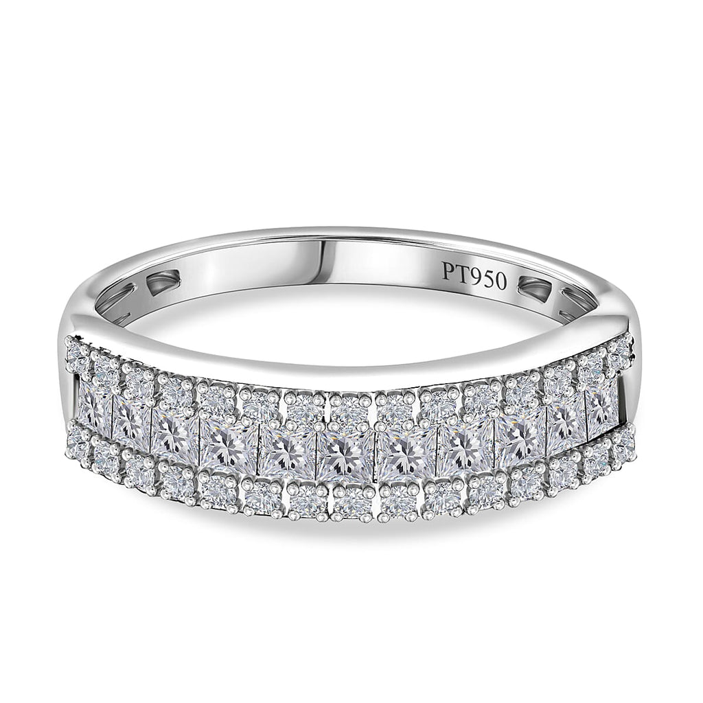 Biggest Close Out- 950 Platinum SGL Certified Diamond I1-I2-G-H Ring 1.00 Ct. Plt Wt 5.14 Grms