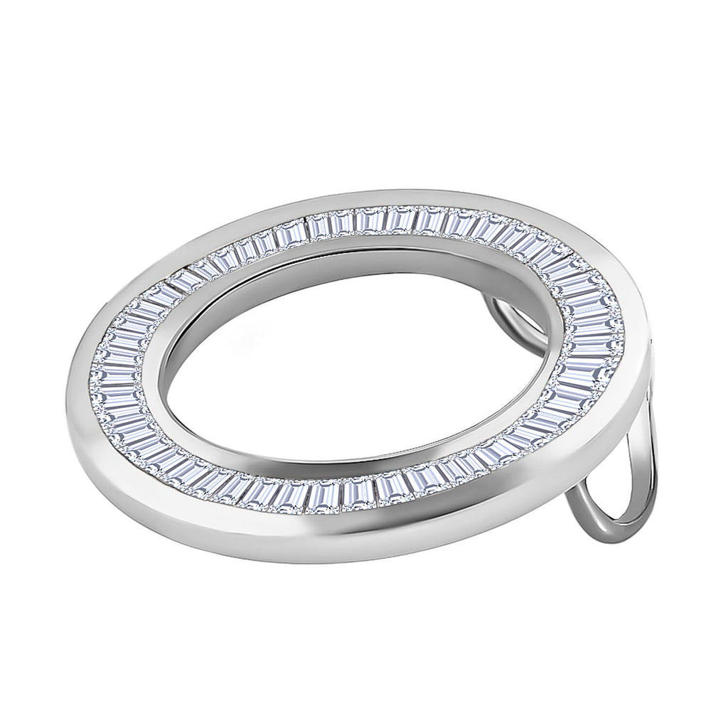 950 Platinum White Diamond I1-I2 Circle Pendant 0.25 ct,  Platinum Wt. 1.45 Gms