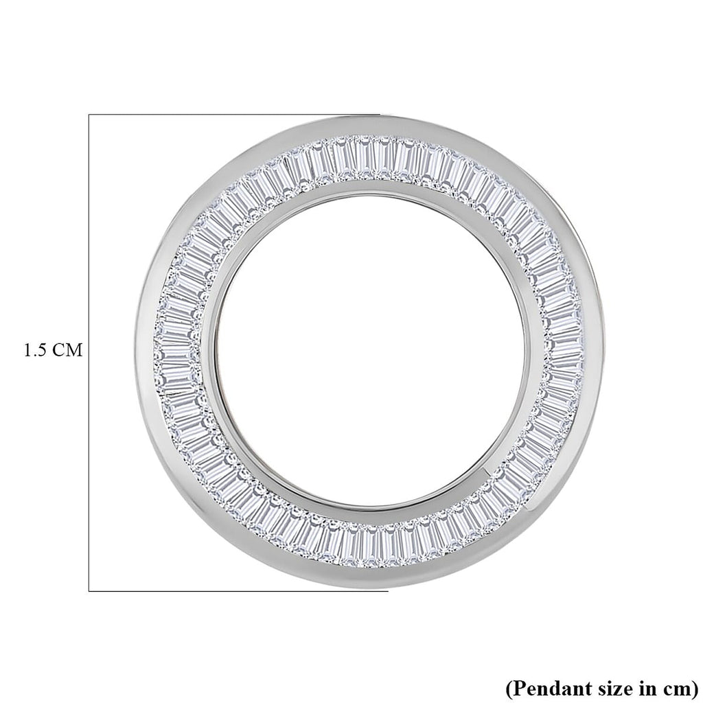 950 Platinum White Diamond I1-I2 Circle Pendant 0.25 ct,  Platinum Wt. 1.45 Gms