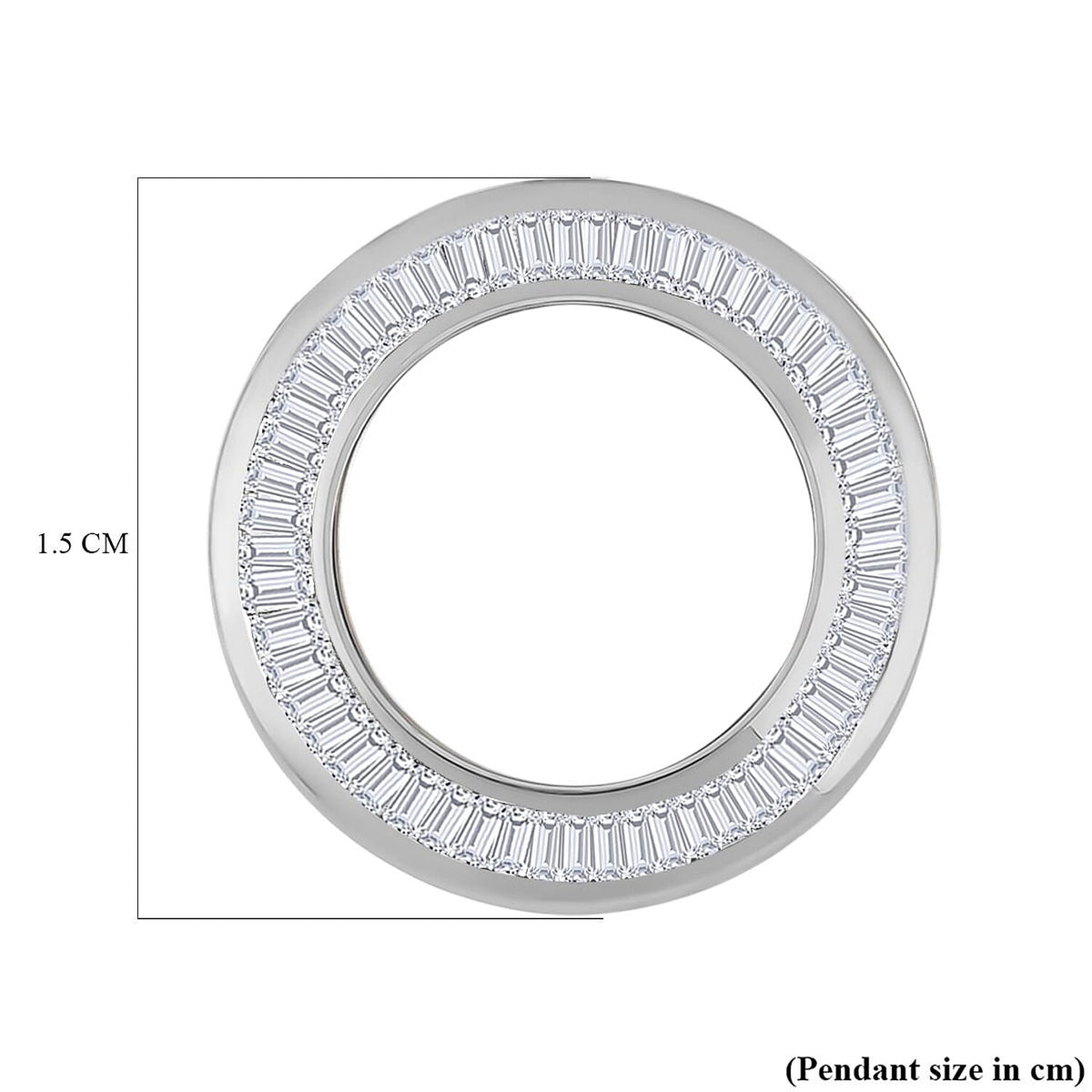 950 Platinum White Diamond I1-I2 Circle Pendant 0.25 ct,  Platinum Wt. 1.45 Gms 7730389 4
