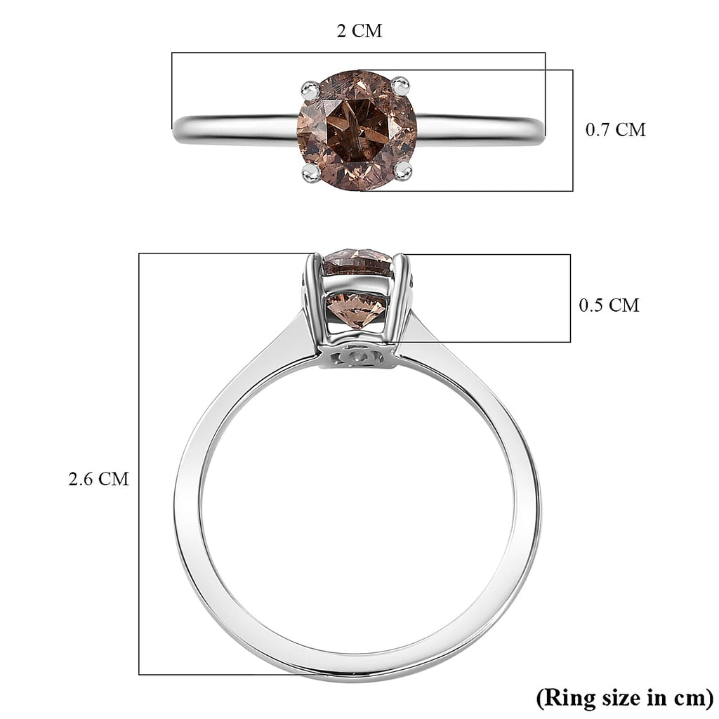 5th Avenue Mega Close Out- 950 Platinum Certified Natural Champagne Diamond Solitaire Ring 1.00  Cts.