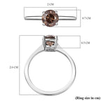 5th Avenue Mega Close Out- 950 Platinum Certified Natural Champagne Diamond Solitaire Ring 1.00  Cts.