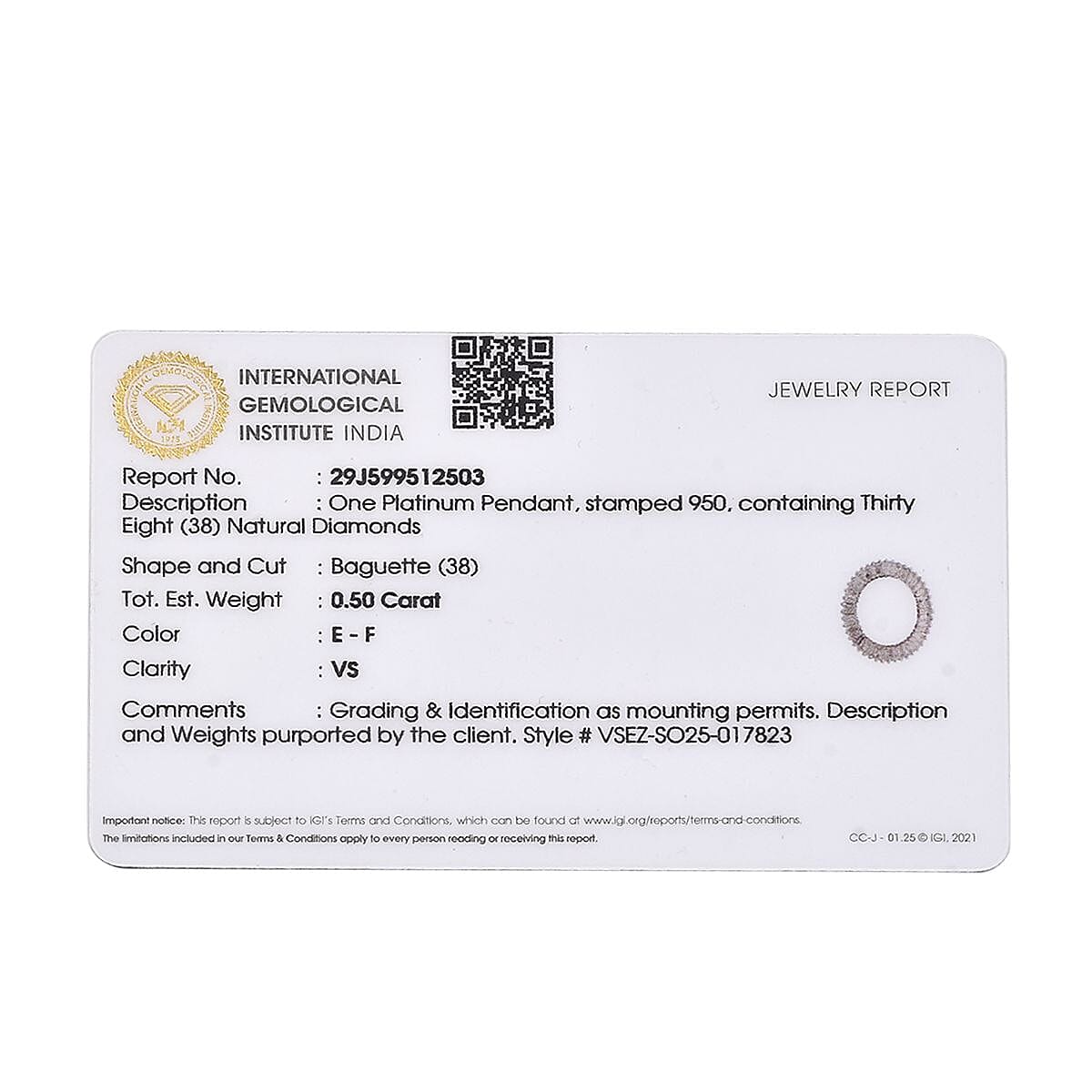 RHAPSODY 950 Platinum IGI Certified (VS-E-F) White Diamond Circle Pendant 8089634 7