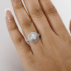 950 Platinum Lab Grown Pink Diamond VS - VS-EF Main Stone With Side Stone Ring Platinum Mix Metal Wt.7 Gms  3.000  Ct.