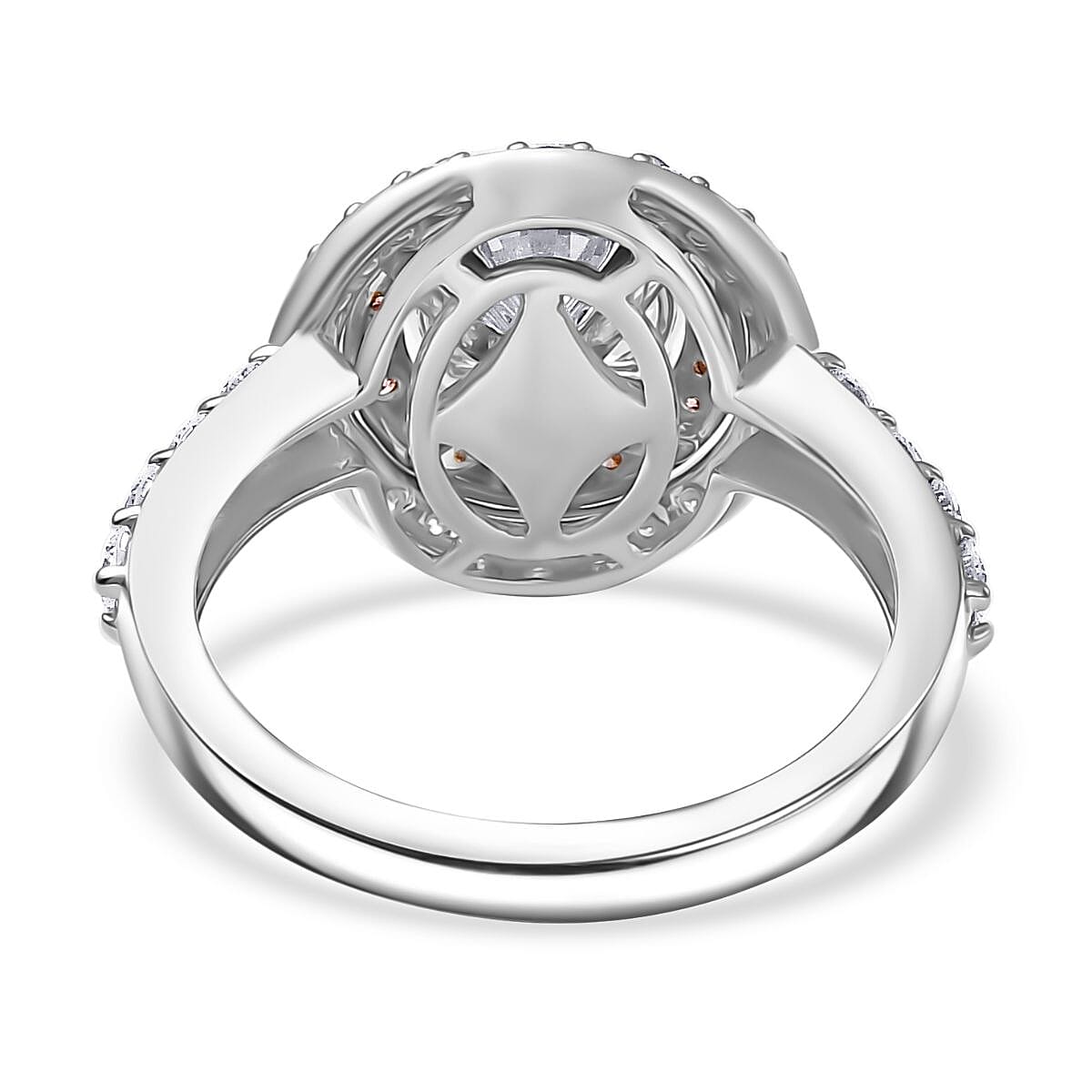 LUXURIANT 3 Ct. Lab Grown Diamond, Lab Grown Pink Diamond Halo Ring in 950 Platinum and 14K Rose Gold IGI Certified 8523981 4