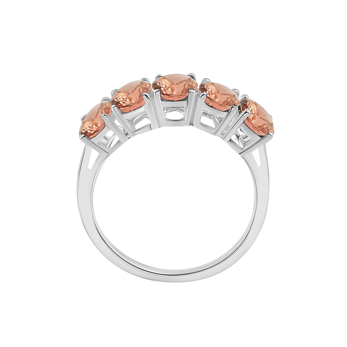 950 Platinum Pink Morganite 5 Stone Ring in Platinum Wt. 1 grams, 4.50 Ct 8009118 3