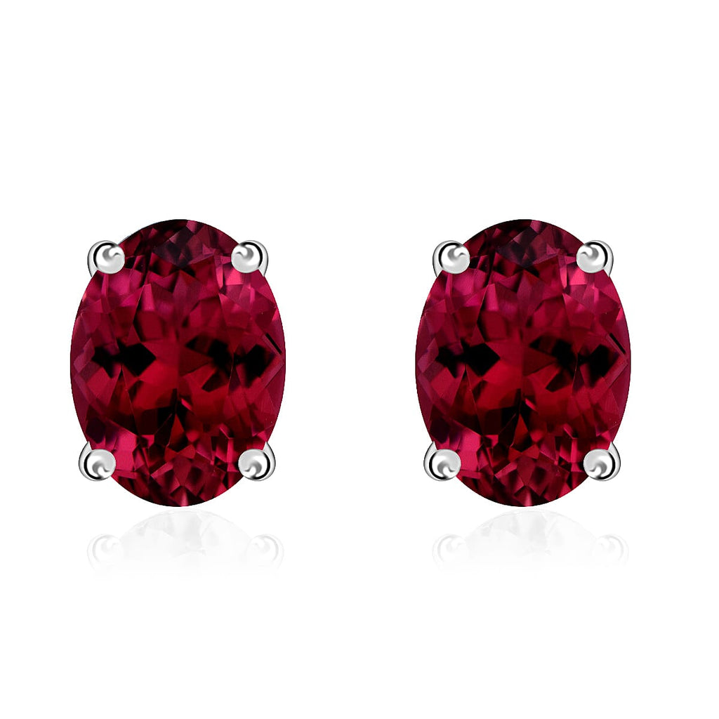 950 Platinum   Rubellite  Solitaire Stud Push Post Earring 1.66 ct,  Platinum Wt. 2.7 Gms  1.660  Ct.