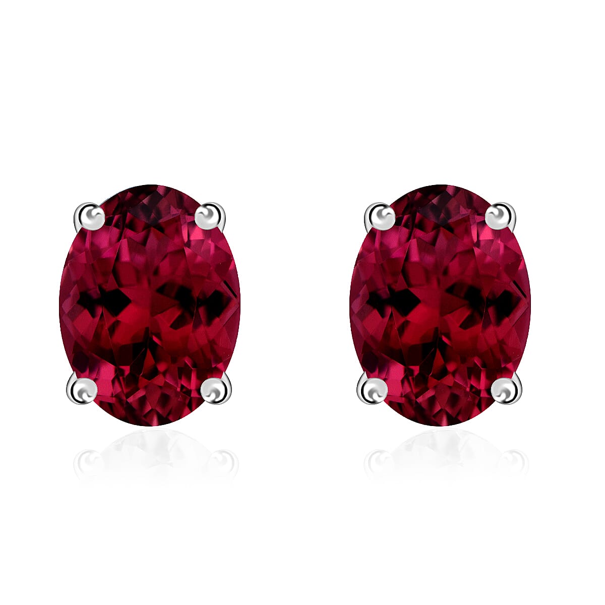 950 Platinum Rubellite Solitaire Stud Push Post Earrings 8000543 0