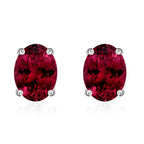 950 Platinum   Rubellite  Solitaire Stud Push Post Earring 1.66 ct,  Platinum Wt. 2.7 Gms  1.660  Ct.